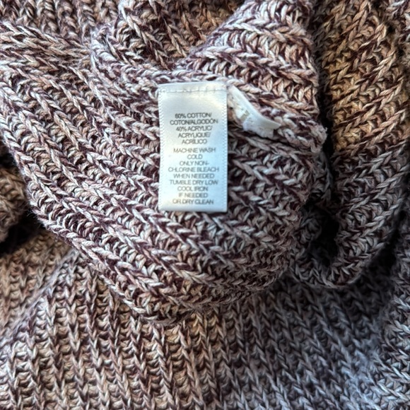 Loft maroon/white marled mock neck sweater. Size S. - Picture 10 of 10